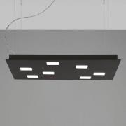 Hoekige LED hanglamp Quarter, zwart