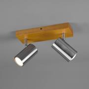 Marley plafondspot, mat nikkel, 2-lamps