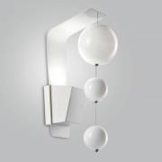 Wandlamp Bolero, witte houder, witte ballen