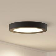 Prios LED plafondlamp Edwina, zwart, 24,5 cm, CCT, dimbaar