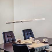 LED hanglamp Lara, 134 cm, uittrekbaar, nikkel