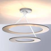 Bopp Stella LED plafondlamp 2 ringen aluminium/wit