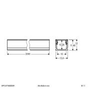 EVN APFLAT7 alu-profiel 200cm, U-profiel, wit