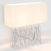 Tafellamp Capri, hoekig, ecru/zilver