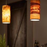 LeuchtNatur Nux hanglamp, noten satin/zwart