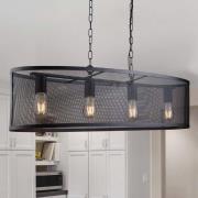 Hanglamp Fishnet in zwart, 91cm lang