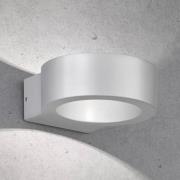 LED buitenwandlamp Torres, rond, zilver