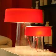 Prandina Glam tafellamp 48 cm kap helder/rood
