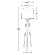 HerzBlut Briany vloerlamp, frame eiken natuur