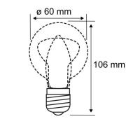 LED lamp E27 7,5W filament 2.700 K, helder dimbaar