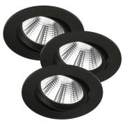 LED plafondinbouwspot Freemont 2.700K per 3, zwart