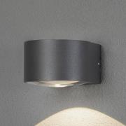 LED buitenwandlamp Gela, onder stralend, grijs