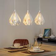 Hanglamp Carlton 1 3-lamps, wit-goud
