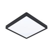 LED plafondlamp Fueva 5, IP20 zwart 28,5x28,5cm