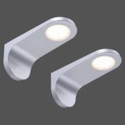 LED meubelverlichting Amon, zilver, 15 cm lang, set van 2, dimbaar
