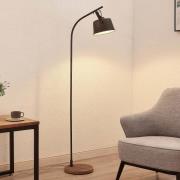 Lindby Rubinjo vloerlamp met houten voet, 1-lamp