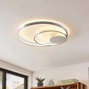 Lindby Nerwin LED plafondlamp, rond, aluminium/chroom