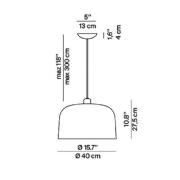 Luceplan Zile hanglamp baksteen rood mat, Ø 40 cm