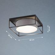 Plafondlamp Carre 60x60cm stoffen kap grijs