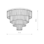 Cristal plafondlamp, transparant/zwart, Ø 71cm