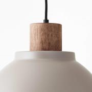 Hanglamp Erena met houtdetail, taupe