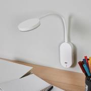 Lindby LED wandlamp Milow, wit, 39,5 cm, USB-aansluiting