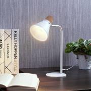 Witte tafellamp Silva met kurkdecoratie, 32 cm