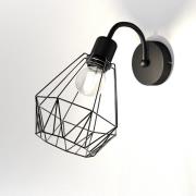 Jin wandlamp, zwart/chroom, 1-lamp