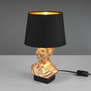 Tafellamp Albert in bustevorm, zwart/goud