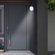 LED buiten wandlamp Dortmund Ø17cm zilver