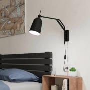 EGLO Loreto wandlamp in zwart, bewegelijk