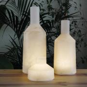 LED-decoratieve tafellamp Alabast, accu, IP65, hoogte 11 cm
