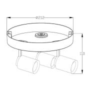 Opbouw plafondlamp Librae Round III, 3-lamps wit