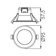 LED plafond inbouwlamp Acrux, Ø 9 cm, zwart, CCT