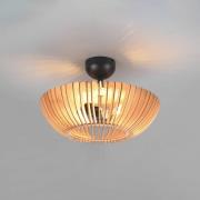 Plafondlamp Colino van houtlamellen, hout licht