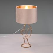 Tafellamp Mary met gezicht-ontwerp, beige/goud