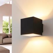 Arcchio wandlamp Zuzana, hoekig, zwart, set van 2, G9