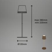 Kiki LED tafellamp met oplaadbare batterij 3.000K, bruin/goud