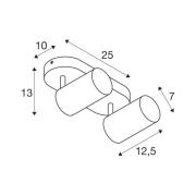 SLV Asto Tube plafondspot GU10 2-lamps zwart