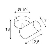 SLV Asto Tube plafondspot GU10 1-lamp wit