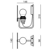 Stilnovo Bugia LED wandlamp, 1-lamp rood