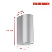 Telefunken Carpi LED buitenwandlamp, zilver