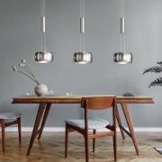 LED hanglamp Colette, 3-lamps chroom/nikkel
