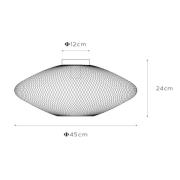 Plafondlamp Mesh, trapeziumvormig, zwart