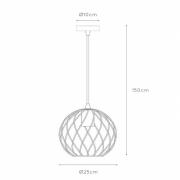 Hanglamp Danza, 1-lamp, Ø 25 cm, goud