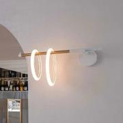 LED wandlamp Ulaop, twee ringen, Link, zwart