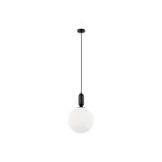 Hanglamp Neptune met glazen kap, zwart