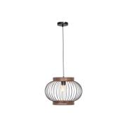 Hanglamp Darling van staal en hout, rond