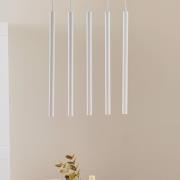 Hanglamp Thin, wit, 5-lamps, lineair