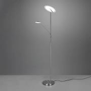 LED vloerlamp Brantford, leeslamp mat nikkel